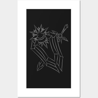 Leona Shield & Sword (White) Posters and Art